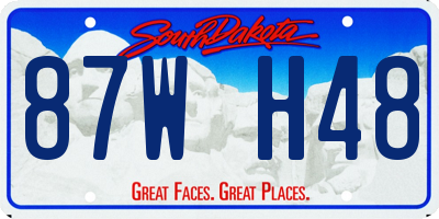 SD license plate 87WH48
