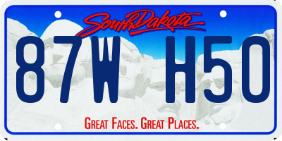 SD license plate 87WH50