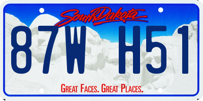 SD license plate 87WH51