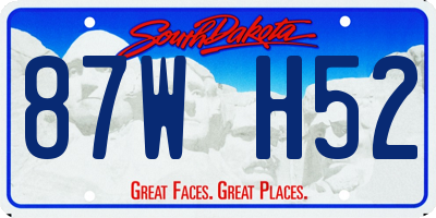 SD license plate 87WH52