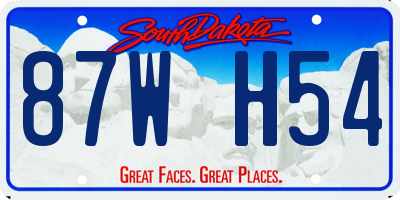 SD license plate 87WH54