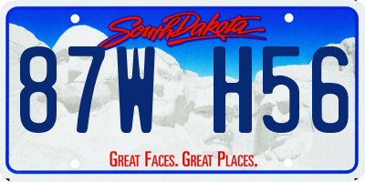 SD license plate 87WH56