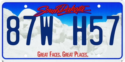 SD license plate 87WH57