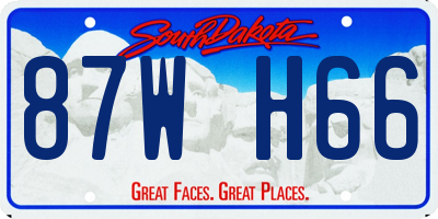 SD license plate 87WH66