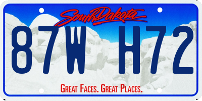 SD license plate 87WH72