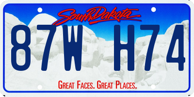 SD license plate 87WH74