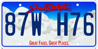 SD license plate 87WH76