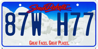 SD license plate 87WH77