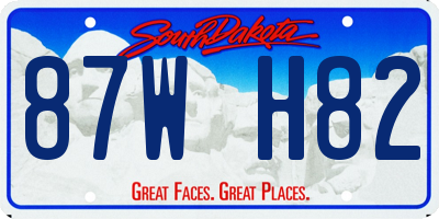 SD license plate 87WH82