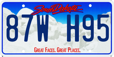 SD license plate 87WH95