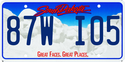 SD license plate 87WI05