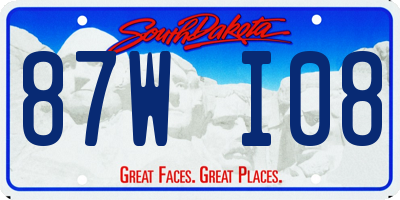SD license plate 87WI08