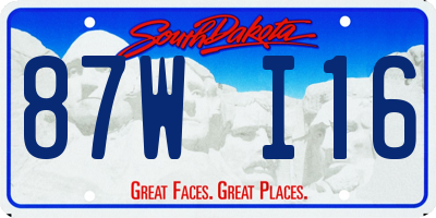 SD license plate 87WI16