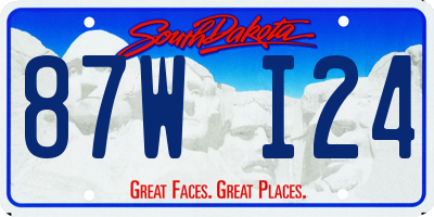 SD license plate 87WI24