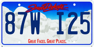 SD license plate 87WI25