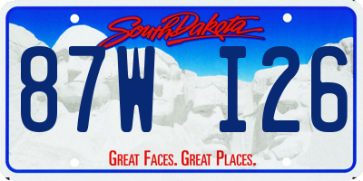 SD license plate 87WI26