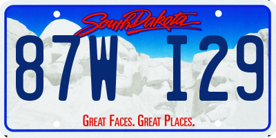 SD license plate 87WI29