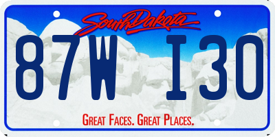 SD license plate 87WI30