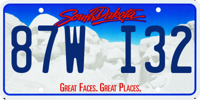 SD license plate 87WI32