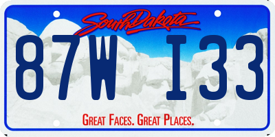 SD license plate 87WI33