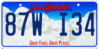 SD license plate 87WI34