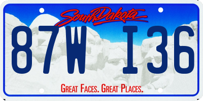 SD license plate 87WI36