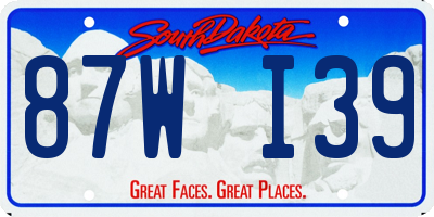 SD license plate 87WI39