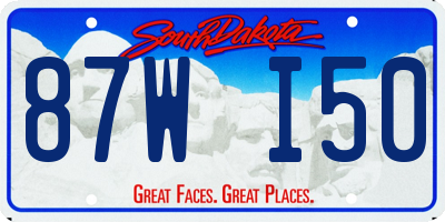 SD license plate 87WI50