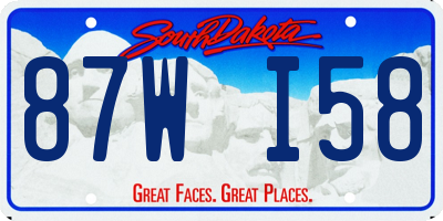 SD license plate 87WI58