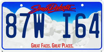 SD license plate 87WI64