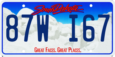 SD license plate 87WI67