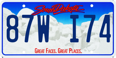 SD license plate 87WI74