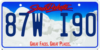 SD license plate 87WI90
