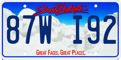 SD license plate 87WI92