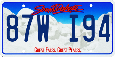 SD license plate 87WI94
