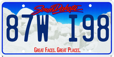 SD license plate 87WI98