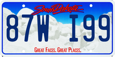 SD license plate 87WI99