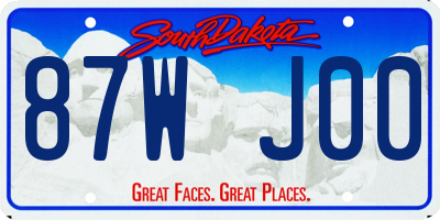 SD license plate 87WJ00