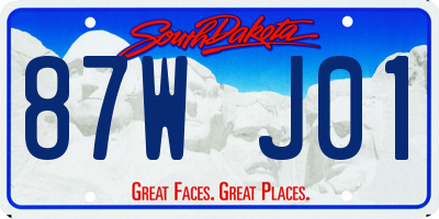 SD license plate 87WJ01