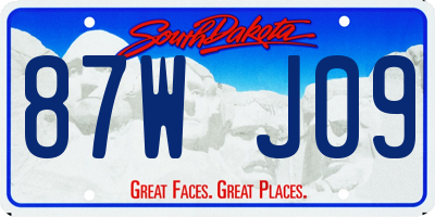 SD license plate 87WJ09