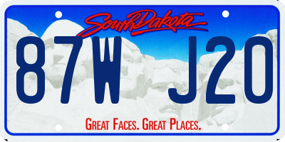 SD license plate 87WJ20