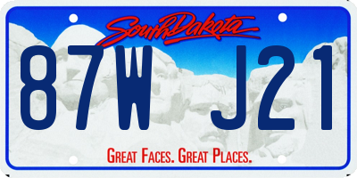 SD license plate 87WJ21