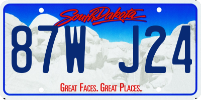 SD license plate 87WJ24