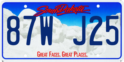 SD license plate 87WJ25