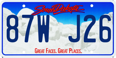 SD license plate 87WJ26