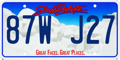 SD license plate 87WJ27