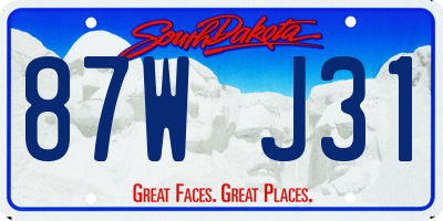 SD license plate 87WJ31