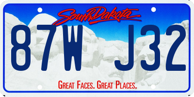 SD license plate 87WJ32