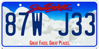 SD license plate 87WJ33