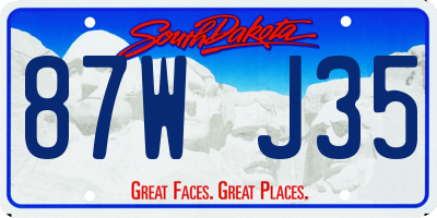SD license plate 87WJ35